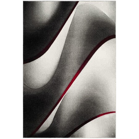 Safavieh Hollywood Power Loomed Rectangle Area Rug Grey & Red - 5 ft.-3 in. x 7 ft.-6 in. HLW712K-5